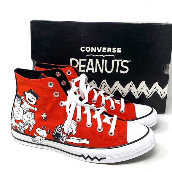 Converse Chuck Taylor All Star Peanuts Snoopy High Red Men’s Size Canvas A02573F - Picture 2 of 10